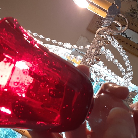 ARTLAND IRIS RUBY WATER GOBLET  1990's Blown Glass - Picture 3 of 7